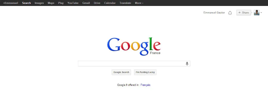 Barre Google avant