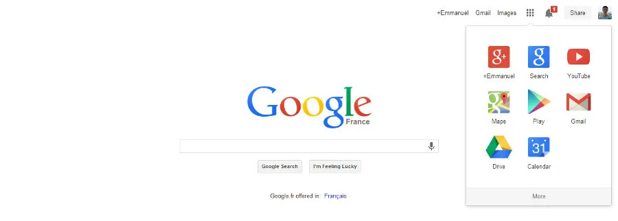 Barre Google après